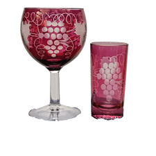 Vintage Cranberry Stained Wine