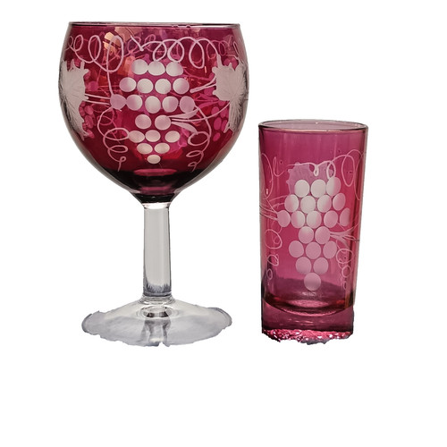 Vintage cranberry stained wine - stained,