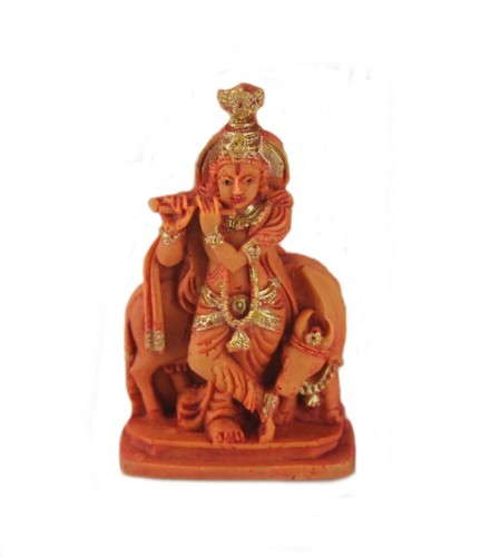 Lord krishna murti - flute, cow