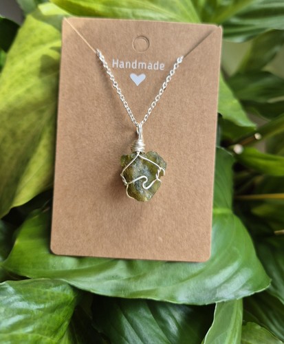 Raw peridot crystal - peridot, pendant