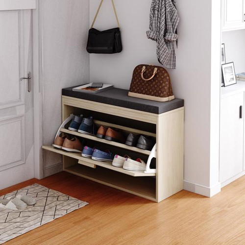 Rattan flip down shoe - shoe, storage