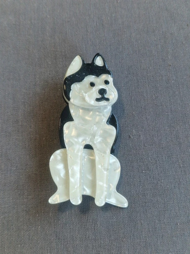 Siberian husky dog pin brooch - husky,