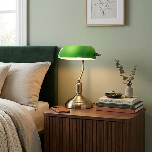 Bankers table lamp antique - table,