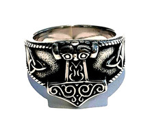 Viking Thor's Hammer War Ring