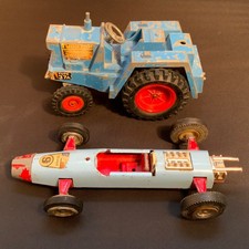 Vintage Triang Tractor & Lemans F1 Racing Car x2 Bundle Diecast Toy Vehicles