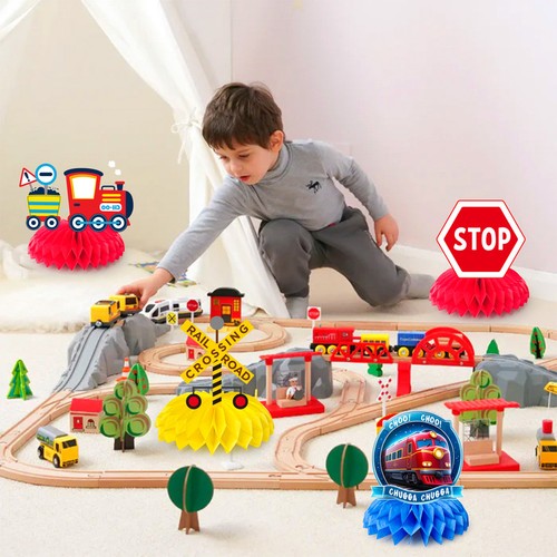Train honeycomb centerpieces - honeycomb,