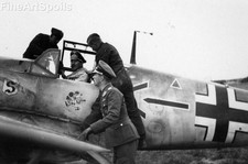 German Fighter Ace Adolf Galland ready to take off • WW2 Photograph Militaria