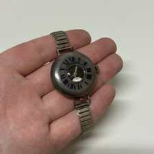 Antique George Stockwell Half Hunter Push Button Silver Trench Watch TO SERVICE