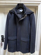 Reiss Wool Mix Parka Coat Men’s Size XL Navy Blue Barely Worn V Good Condition