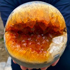 3.89LB Natural Citrine geode