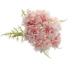 Pink & White Artificial Carnation Bush x 37cm - Wedding Flower Girl Bouquet