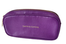 “Smith & Canova” Purple Leather Zip Round Glasses Case Pouch Bag – RRP: £22.99