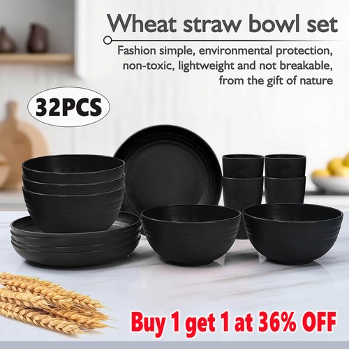 32pcs set black dinnerware - 32pcs,