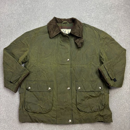 Wax jacket womens large green - large,