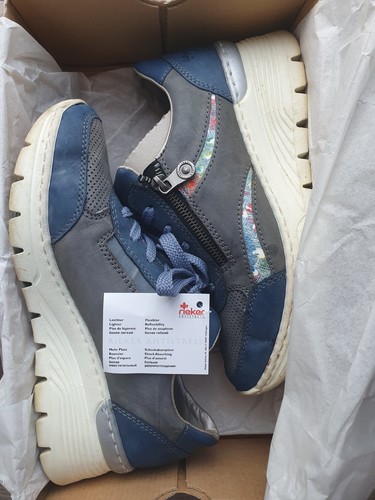 Rieker panel dtl - blue, suede