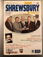 Shrewsbury Town V Brentford. Football Programme. 7 Nov 1998.