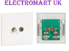 TV AERIAL SKY SATELLITE VIRGIN  F TYPE SCREW AND COAX SOCKET OUTLET FLUSH FIT
