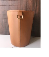 Genuine Leather Round Trash