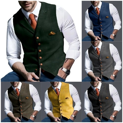 Mens tweed waistcoat vintage - tweed,
