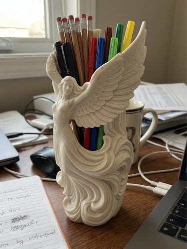 Printed angel wings pen - 3d,