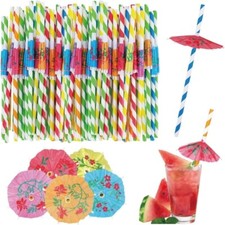 50x Cocktail Umbrella Straws