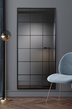 The Fenestra New Extra Large Black Window Mirror - 69" X 33" 174 x 85cm