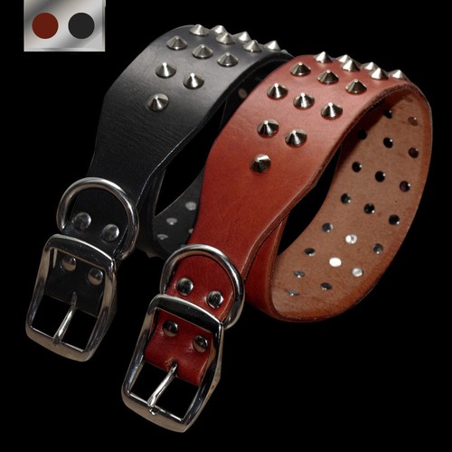 Genuine leather spiked studded - leather,