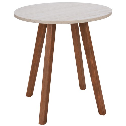Round wooden side table with - wooden,