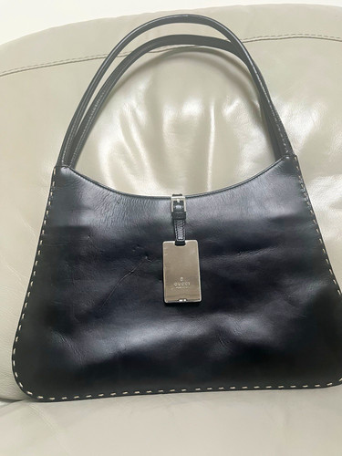 Gucci black leather - leather, gg