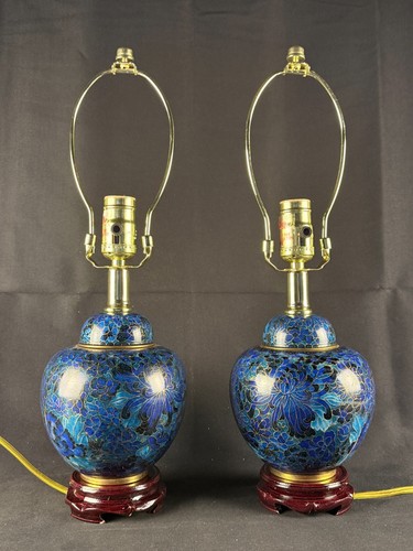 Pair chinese cloisonne - cloisonne, enamel
