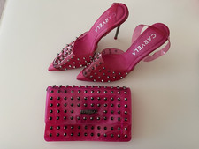 CARVELA Stud detail PVC pink court shoes Size 39 Uk 5.5 with matching bag