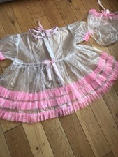 Adult Baby Sissy PVC Dress And Matching Pants With Pink Frills