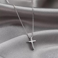 925 Sterling Silver Cross Pendant Necklace Women Christian Jewellery Gift UK