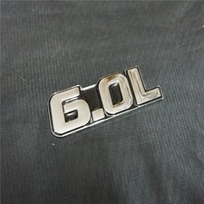 1x Chrome 6.0L Black Metal Badge Emblem Decal Sticker Pickup SUV Racing 3D Sport