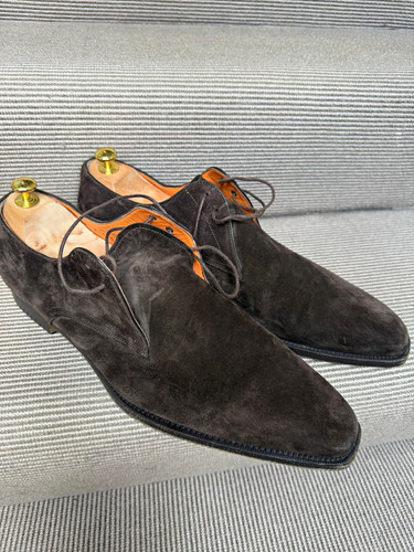 Santoni men brown - brown, suede