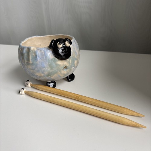 Ceramic sheep yarn bowl - ceramic,
