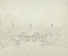 Cottage landscape antique - cottage,