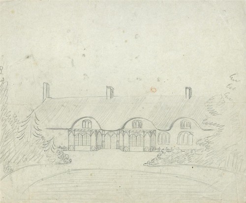 Cottage landscape antique - -,