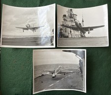 3 - Large WW2 Photos Of An Aircraft On Board HMS Illustrious.