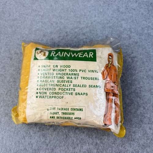 Vintage yellow pvc rain - pvc, suit