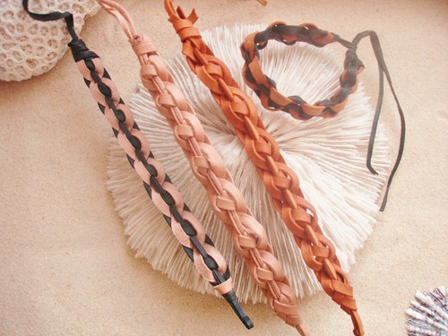 Mixed leather plaited - leather,