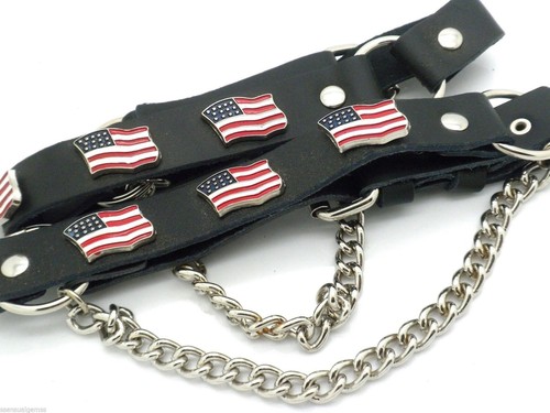 Flag leather biker western - leather,