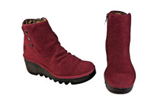 FLY London Claret suede zip up ankle boots UK size 6. EU 39