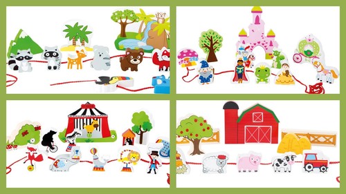 Threading toy play set - threading, string