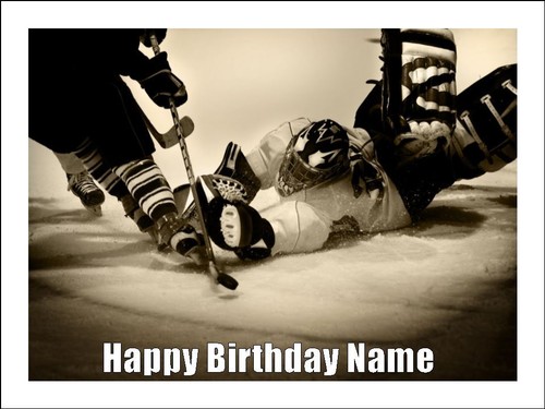 Ice hockey edible - edible, cake