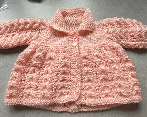 Peach newborn baby cardigan - peach,