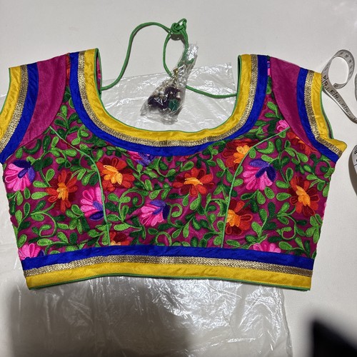 Multicoloured embroidered sari - multicoloured,