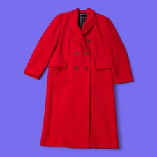 Zara Red Manteco Wool Double Breasted Coat Womens Medium (C002)