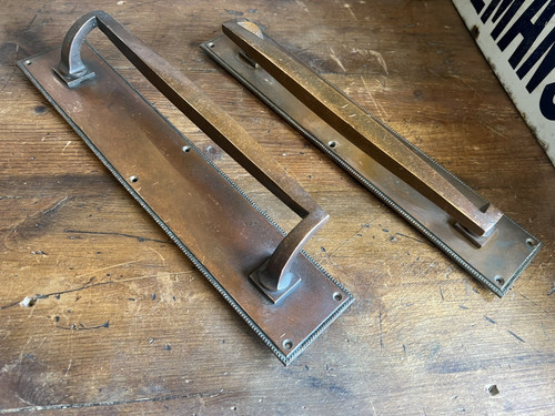 Antique pair brass - /, bronze