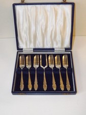 Vintage Silver Plated EPNS  Pastry/Cake Fork Set